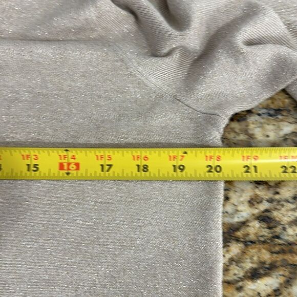 Chico’s Oatmeal Color Metallic Shimmer Turtleneck Pullover Sweater Size XL - Picture 10 of 11